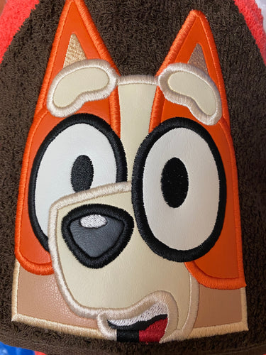 Orange Dog Character Hooded Towel