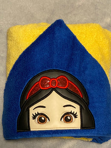 Embroidered character hooded towel
