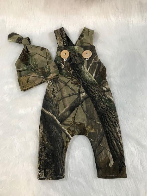 Camo Overall with knot beanie