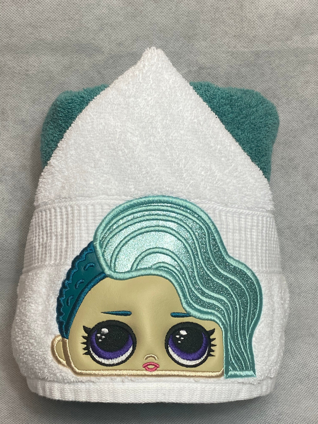 Mermaid girl character hooded towel