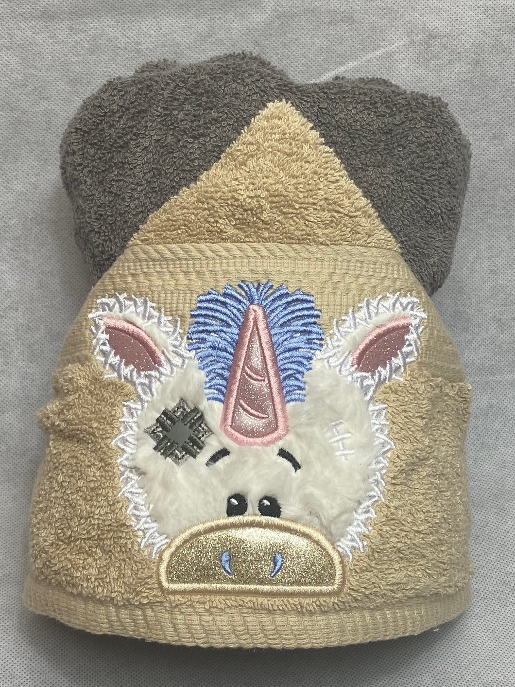Tattered Unicorn Character Hooded Towel