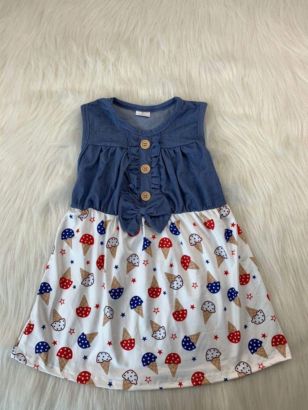 Red, White, and Blue Ice Cream Dress