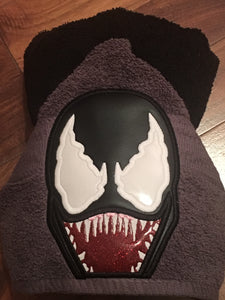 Monster Character Hooded Towel With glow-in-dark eyes and teeth