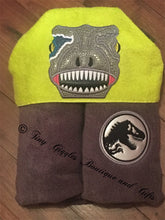 Load image into Gallery viewer, Dinosaur Character Hooded Towel