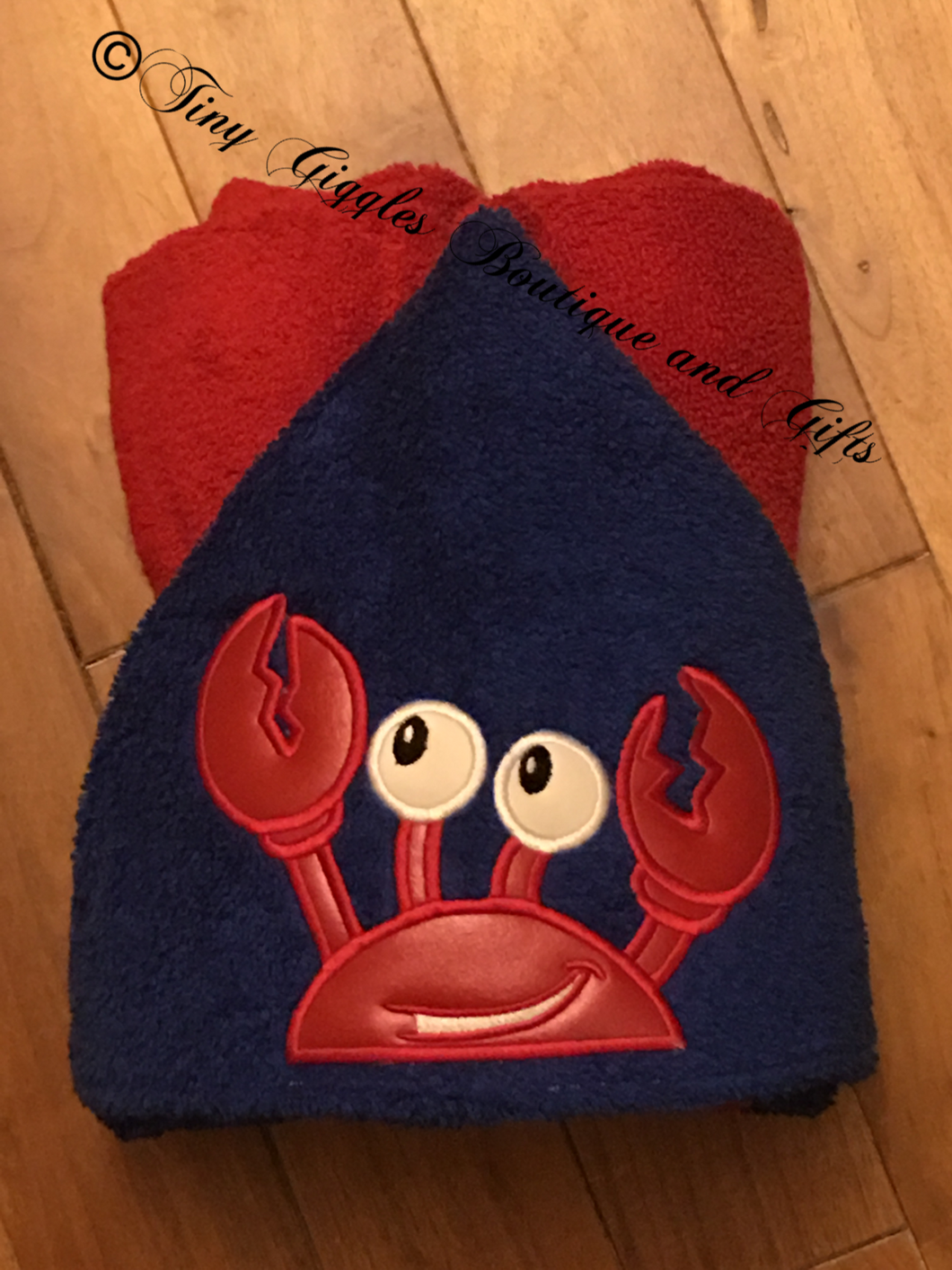 Crab Character Hooded Towel