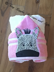 3D Zebra inspired Character Hooded Towel