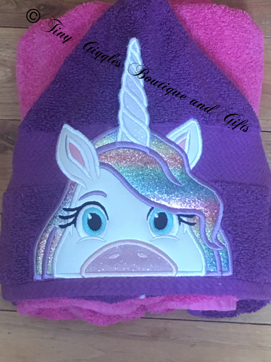 3D Unicorn  Character Hooded Towel