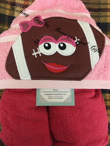 Football Girl  Character Hooded Towel
